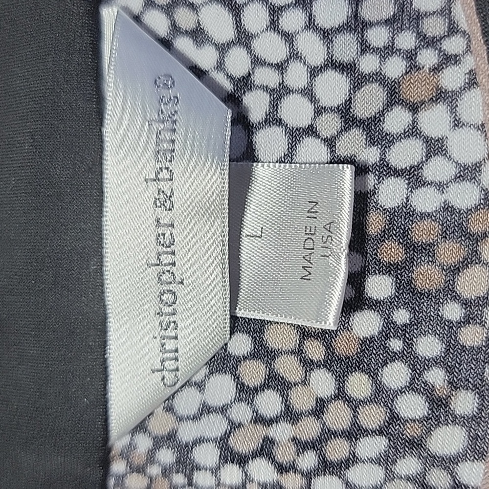 Christopher & Banks Tank Blouse Dotted Neutral Colors Size Large EUC - Picture 4 of 8